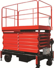 Elektrische rote selbstfahrende Scherenhebebühne-Tabelle der Luftarbeit-Plattform-9m
