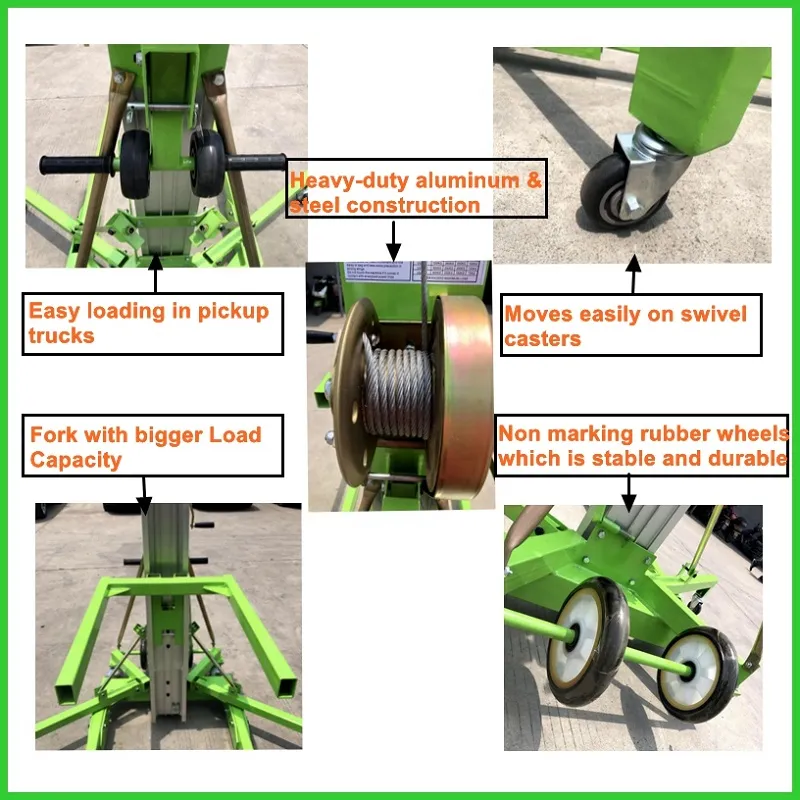 Tragbarer manueller Materialaufzug mit manueller Ein-Gang-Winde 2