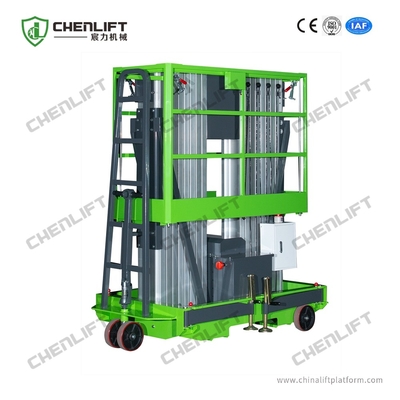 Towing Hydraulic Lift Double Mast Aerial Work Platform 12m And Loading 200Kg