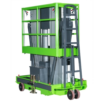 14 Meter 200kg-Tragfähigkeits-vertikale anhebende Plattform-doppelter Mast-manuelle Druck-