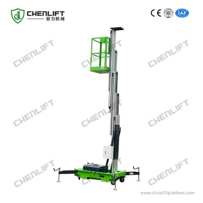 Aluminiumluftarbeit-Plattform 10m sondern Mast-vertikale Aufzug-Tabelle aus