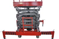 14m Handbuch 500kg, das mobile ineinanderschiebende Aufzug-rote hydraulische Aufzugs-Luftarbeit-Plattform drückt
