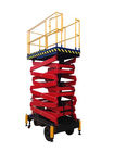 14m Handbuch 500kg, das mobile ineinanderschiebende Aufzug-rote hydraulische Aufzugs-Luftarbeit-Plattform drückt