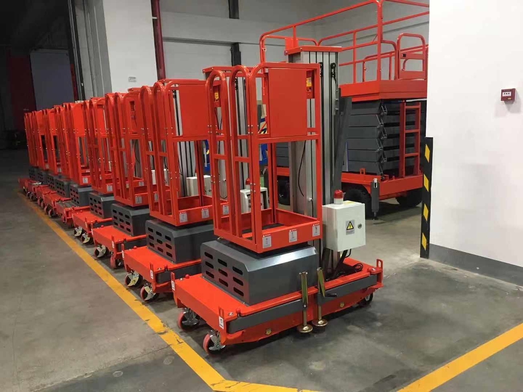 Einzelmasten-Handwerkplatform aus Aluminium mit doppelter Scharniertür