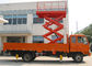 9m Height Truck Mounted Scissor Lift Hydraulic Lift Table 500Kg Loading Capacity