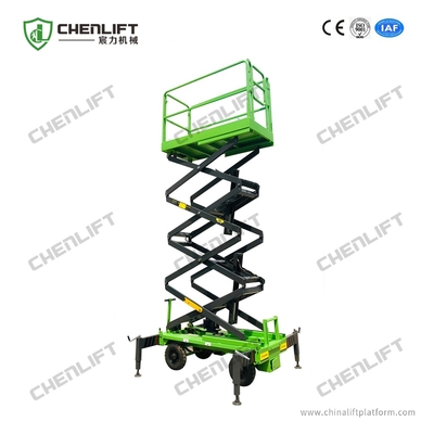 Manuell schiebbarer mobiler Scherenhubtisch Arbeitshöhe 8 Meter 500 kg Tragfähigkeit Arbeitsbühne